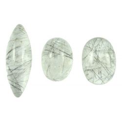 58 Cts  Quartzo Grafitado Cabochão - Kit 3 Peças