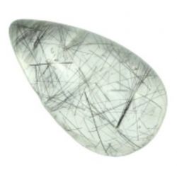 52,50 Cts  Quartzo Grafitado Gota 35,5x20 Mm Cabochão