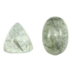 68 Cts  Quartzo Grafitado Cabochão - Kit 2 Peças