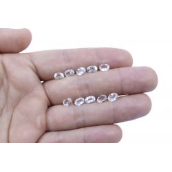 Topázio Branco Lapidado Oval 7x5 Mm - Kit 10 Peças