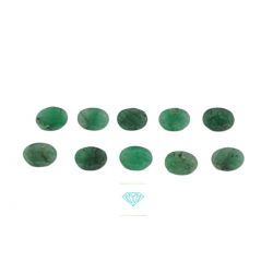 Esmeralda Biriba Lapidada Oval 7x5 Mm Kit 10 Peças