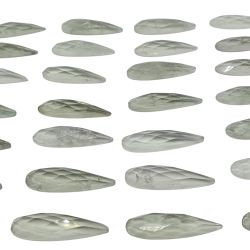 40 Peças Prasiolita Verde Gota Cabochão Facetado