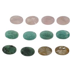 12 Peças Lote Mix Pedras Oval Facetado ~ 17,5x11,5 Mm