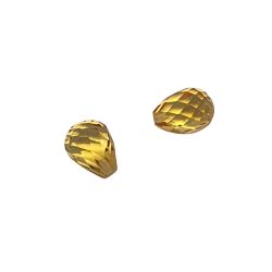 9,70 ct Conjunto Cabacinha Briolet Citrino 11,5x8,5 mm
