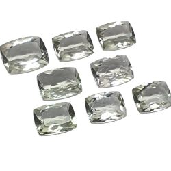 92,40 ct Prasiolita Antique Retangular Lapidada 8 Peças