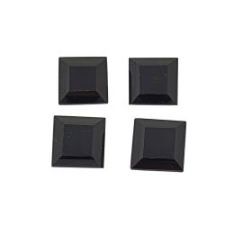 4 Peças Turmalina Negra Natural Lapidada Carrê 10x10 mm