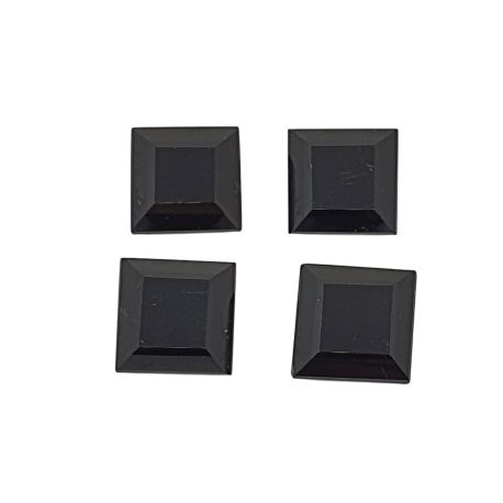 4 Peças Turmalina Negra Natural Lapidada Carrê 10x10 mm