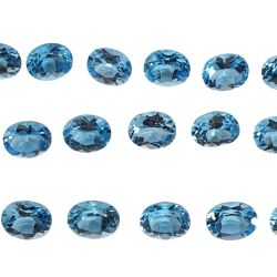 Pedra Topázio Azul Facetado Oval 5x4 Mm Kit 20 Peças