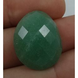 Quartzo Verde Cabochão Facetado ~ 24,6x19,9 mm