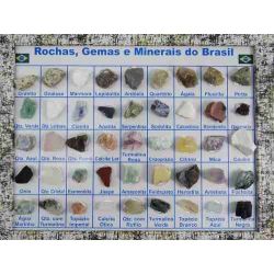 Coleção De Rochas E Minerais Do Brasil 45 Pedras + Brinde