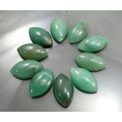 Jade Verde Navete 26x15 Mm Cabochão Kit 10 Pcs Cod.2040