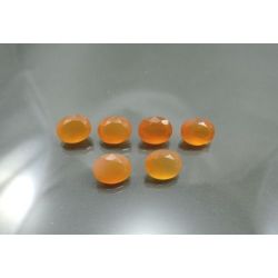 Cornalina Laranja Oval 10x8 Mm Conjunto 6 Peças