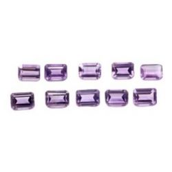 Ametista Lapidação Retangular 7x5 Mm  -  Kit 10 Peças